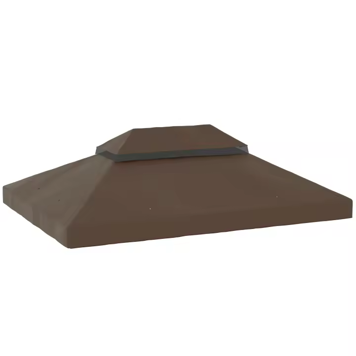 Outsunny Techo de Repuesto para Cenador 4x3 m Cubierta de Repuesto con Techo Doble con Mosquitera Protección UV 30+ Toldo de Recambio para Pabellón Gazebo - 1