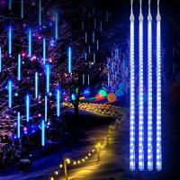 Luces De Lluvia De Meteorito Para Decoración De Árbol Al Aire Libre Con 192LEDs Fosforescentes Cadenas De Agua Mágicas Para Jardín Fiesta Festival USB Recargable - details 4
