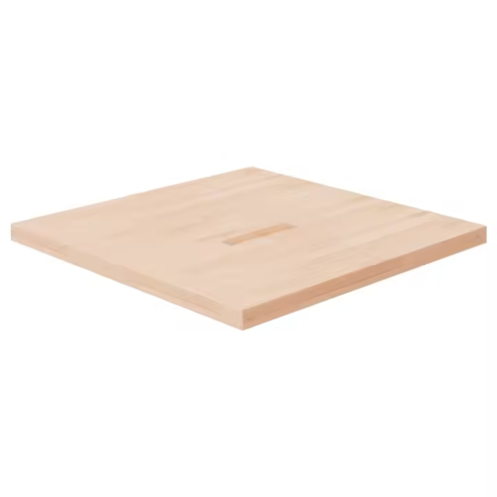 vidaXL Tablero de mesa cuadrada madera de roble sin tratar 80x80x4 cm - 1