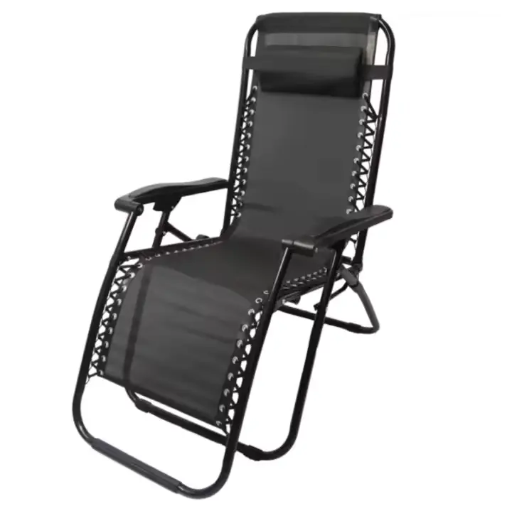 Silla plegable gravedad cero tumbona ajustable sillón reclinable con reposacabeza gravedad, medida 165x65x110 peso 6kilos cero para playa, jardín, terraza, patio - 1