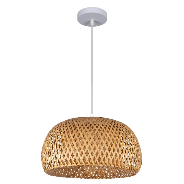 Lámpara Colgante De Bambú Natural Tejido a Mano E27 Candelabro De Paja Rattan Iluminación Para Sala De Estar Estudio Dormitorio Hotel - 1