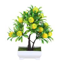 Planta Artificial De Bonsái De Frutas Con Naranja Manzana Limón Decoración Para El Hogar Y Sala De Estar Arbolado Falso De Tamaño Pequeño - details 4
