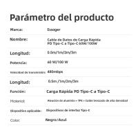 Cable USB C Essager 100W C a C Cargador Rápido Para Macbook Samsung Xiaomi Cable De Carga Tipo C Con Correa Para Teléfonos Móviles - details 13