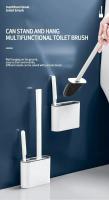 Cepillo De Baño Colgante Para Limpieza Del Inodoro Con Mango Largo Y Soporte De Silicona a Prueba De Agua Y Secado Rápido Cerdas Suaves Accesorios De Baño - details 0