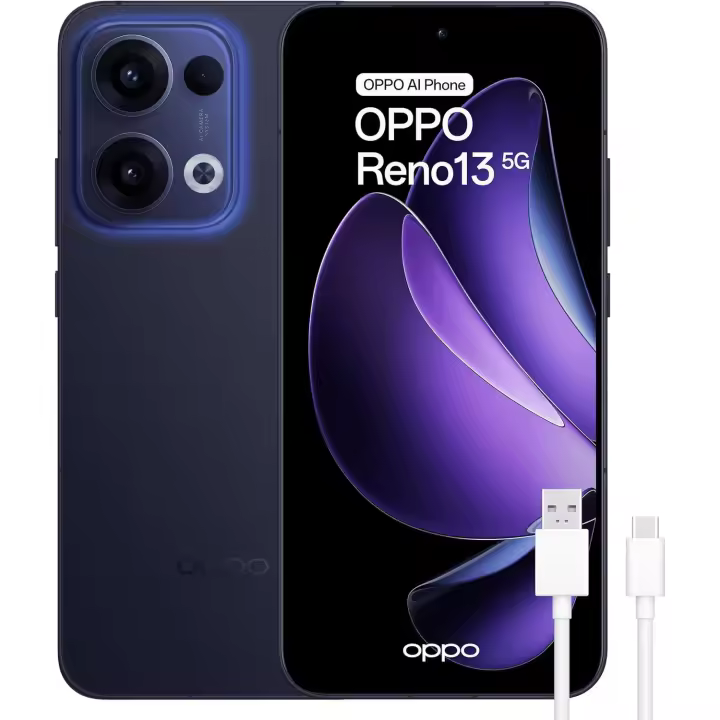 OPPO Reno13 5G - Smartphone Libre con IA, 12GB/256GB, Pantalla AMOLED 6.6" 120Hz, Cámara 50MP, IP69, Batería 5.600, Carga Rápida 80W, (Versión Española) - 1