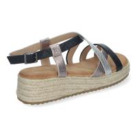 PuntoSalao Sandalias de plataforma en yute planas tiras para mujer negro CF-2457 - details 2