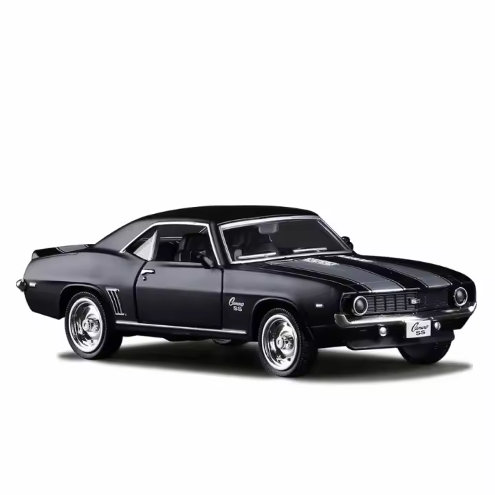 Modelo De Coche De Metal Chevelle USA 1969 Camaro SS Vintage En Color Mate Negro a Escala 1:36 Regalo Para Coleccionistas Y Niños - 1