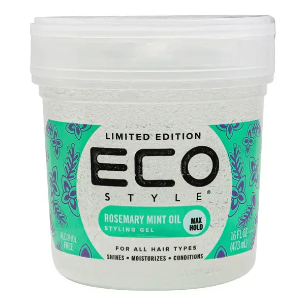 CasaSofia- ECO Style Rosemary Mint Oil Styling Gel Maximum Hold Alcohol Free 16oz/ 473ml . Gel fijador y de peinado para todo tipo de cabellos con aceite de romero - 1