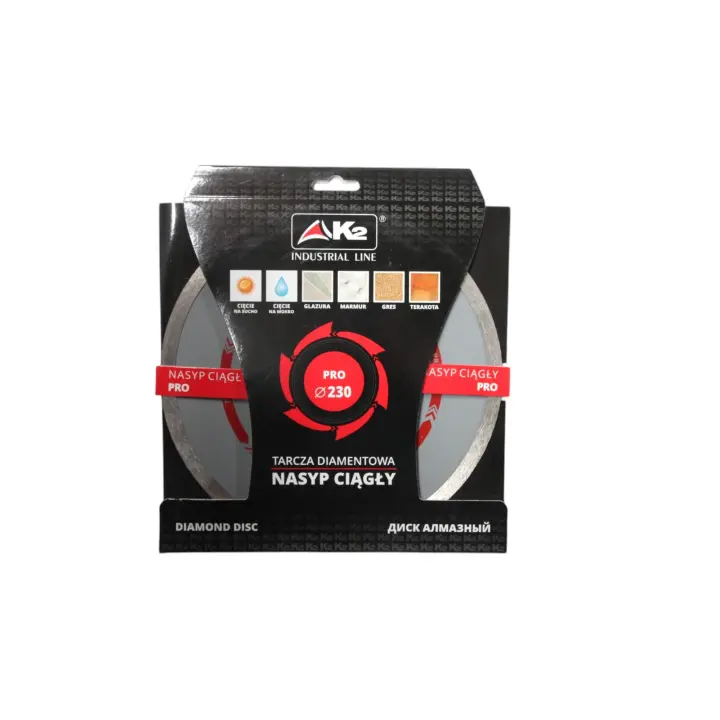 Disco de corte de diamante pro de banda continua 230mm - Marca K2- NPDPC230 - 1