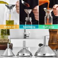 Juego De 3/5 Funnel De Acero Inoxidable Para Cocina Funnel De Metal Grado Alimenticio Para Rellenar Botellas Pequeño Para Aceites Esenciales Especias - details 3
