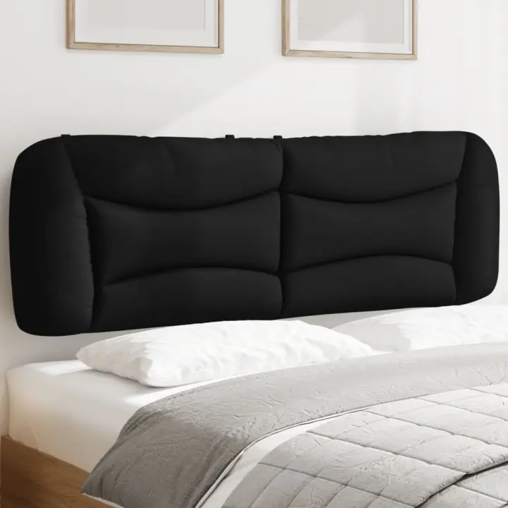 vidaXL Cabecero de cama acolchado tela negro 160 cm - 1