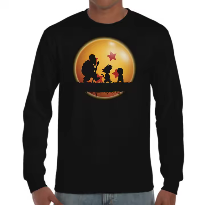 The Fan Tee Camiseta Manga Larga de HOMBRE Bola Ball Dragon Goku Vegeta Piccolo Gohan Super   024 - 1