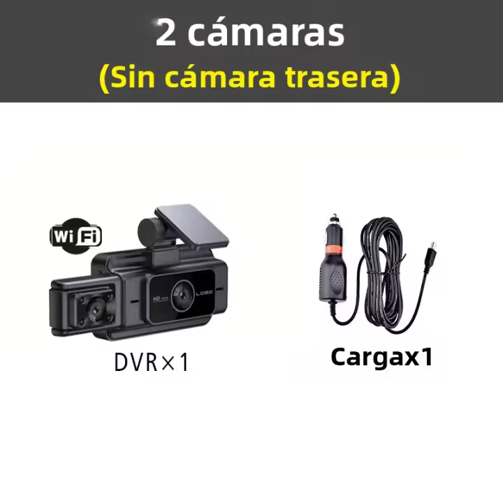Cámara De Interior Wifi 3 Canales 1080P Para Coche DVR Grabadora De Vídeo Negocio Negro Con Lente Para Cabina Y Parking Monitor - 1