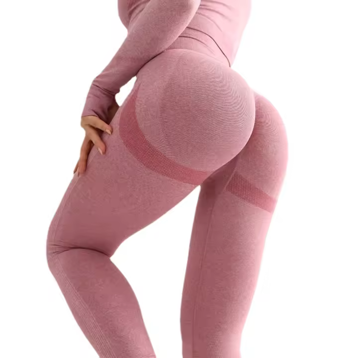 Mallas deportivas sin costuras para mujer, Leggings elásticos de cintura alta para Yoga, gimnasio, entrenamiento, correr, Push Up - 1