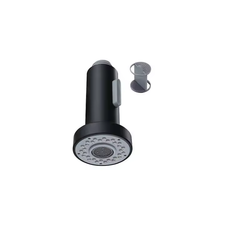 CA Rociador de grifo de cocina - 2 modos - Rociador de repuesto para mezclador de cocina retráctil - Negro - Cromado - 1