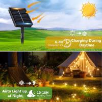 Guirnalda Luces Exterior Solar-3x10M 100 LED Guirnaldas Luces Solares Exterior IP65 Impermeable Blanco Cálido 8 Modos Solares LED Interior Jardin Terraza Bodas Fiesta Festivales [Clase de eficiencia energética G] - details 1