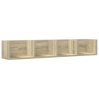 vidaXL Mueble de pared madera de ingeniería 99x18x16,5 cm Blanco, Negro, Roble Sonoma Mueble Almacenaje Estantería para Oficina, Estudio, Dormitorio Estantería/Librería/ mueble de Almacenamiento - details 5