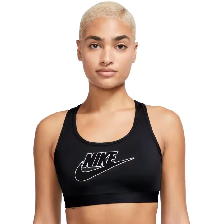 Sujetador Nike W Swsh Med Spt Futura Negro Bra Fb4080-010 - 1