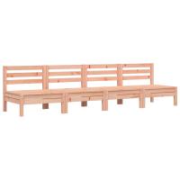 vidaXL Sofás de jardín sin reposabrazos 4 uds madera maciza Douglas Marrón cera, Douglas natural, Impregnado natural Conjunto Terraza Muebles Jardín Exterior Juego de Muebles de jardín Mueble Jardín Exterior Muebles de Salon Exterior - details 0
