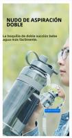 Botella Deportiva De Agua Portátil Con Pajita Gran Capacidad 0.7/1/2/3L Para Camping Picnic Escalada Deportes Al Aire Libre - details 7