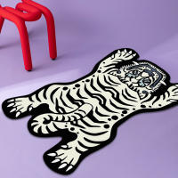 Carpetas De Tigre Para Decoración De Dormitorio Alfombra Gruesa De Piel De Animal Estilo Cartoon Para Sala De Estar Alfombra De Zona - details 4