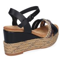 PuntoSalao Sandalias de cuña y plataforma en yute hebilla para mujer color negro F260-14 - details 2