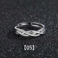 Anillo Abierto Ajustable De Cobre Vintage Geométrico En Color Plata Para Hombres Y Mujeres Anillo De Enunciado Unisex - details 5