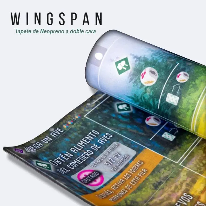 Wingspan - Tapete de Neopreno (Doble cara) en Español para el juego original y la expansión Oceanía, Maldito Games - 1