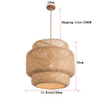 Lámpara Colgante De Bambú E27 Estilo Chino Tejido a Mano Para Decoración De Hogar Y Restaurantes Fuente De Alimentación AC85-260V - details 8
