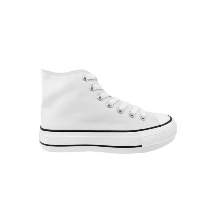 Zapatillas de lona mujer KTEY 46 X-5 BOTA BASQUET TELA WHITE 29683 XL - 1