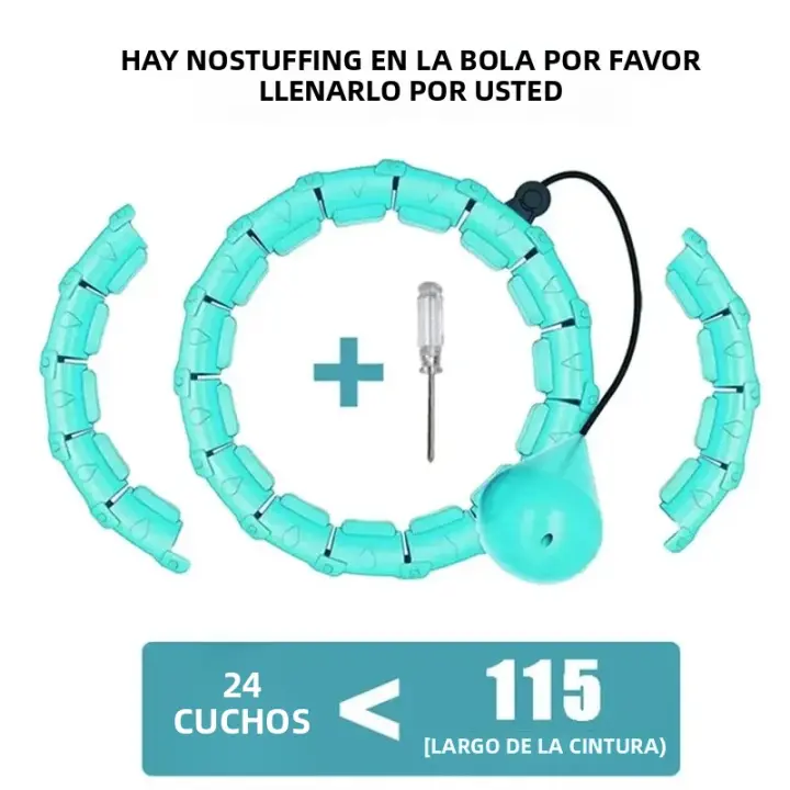 Anillos De Ejercicio Ajustables Para Adultos Con Cordones Desmontables Y Pesas Para Pérdida De Peso Tamaño plus 2 En 1 Para Entrenamiento Cardio Muscular En La Cintura - 1