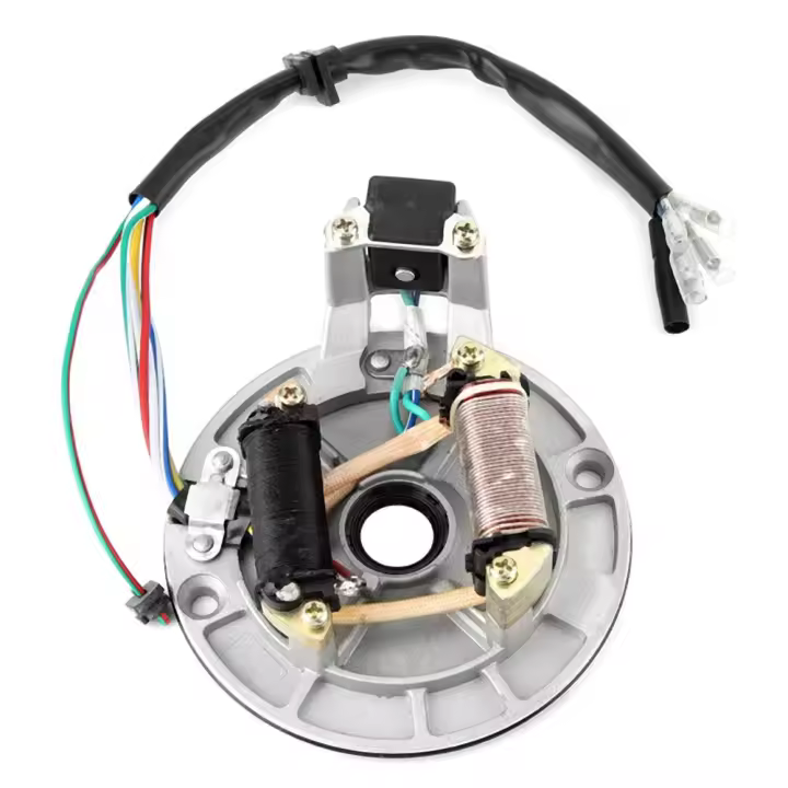 Bobina de estator, placa de estator, rotor de bobina de encendido de magneto de captación para motos de cross/de pozo de 70 cc, 90 cc y 110 cc, placa de estator de magneto de encendido - 1