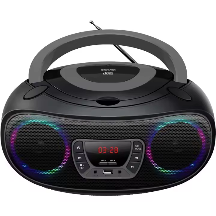 Denver Electronics TCL-212BT Radio CD/MP3/USB+ AUX IN Gris Negro - 1