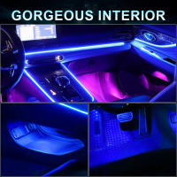 Lámparas De Decoración Para Coche Dual Zone 18/22 Pulgadas RBG 64 Colores Control APP Bluetooth Strip Led De Acrílico Para Atmosfera Del Vehículo Compatible Con BMW Audi Benz Y Más - details 2