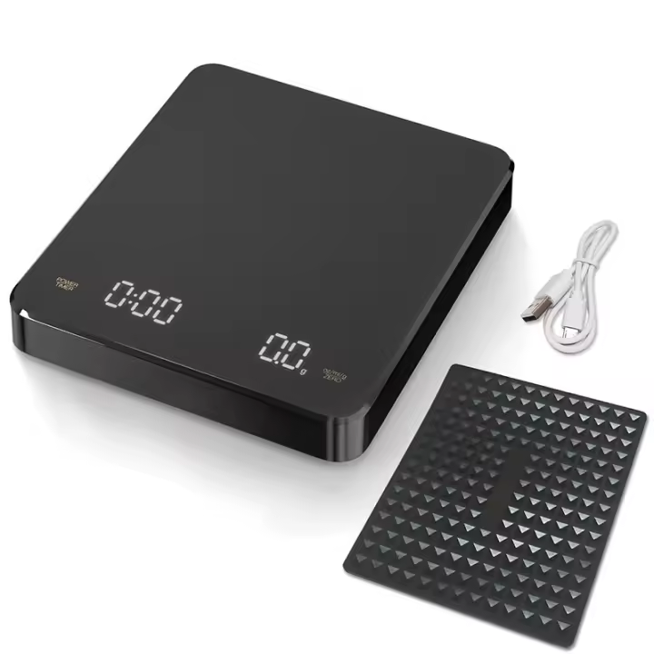 Báscula electrónica digital portátil y recargable para café expreso de goteo de 3 kg/0,1 g con temporizador. - 1
