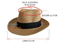 Kebedo Moda Sombrero Paja Marrón Fedora Gorro Unisex Estilo Panamá Retro Borsalino Enrollable y Ajustable Talla Adulto M/L - details 4
