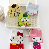 Calcetines Sanrio Hello Kitty Para Mujer 5 Pares Diseño De Dibujos Animados Harajuku Kawaii De Algodón Rosa Calcetines Cortos Casual - details 4