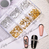 6Grillas De Punta De Cono Punk Para Uñas 3D Gorras Joyas De Metal Dorado Plata Negro Aleación De Uñas Rivetes De Cuentas Pequeñas Para Arte De Uñas - details 3