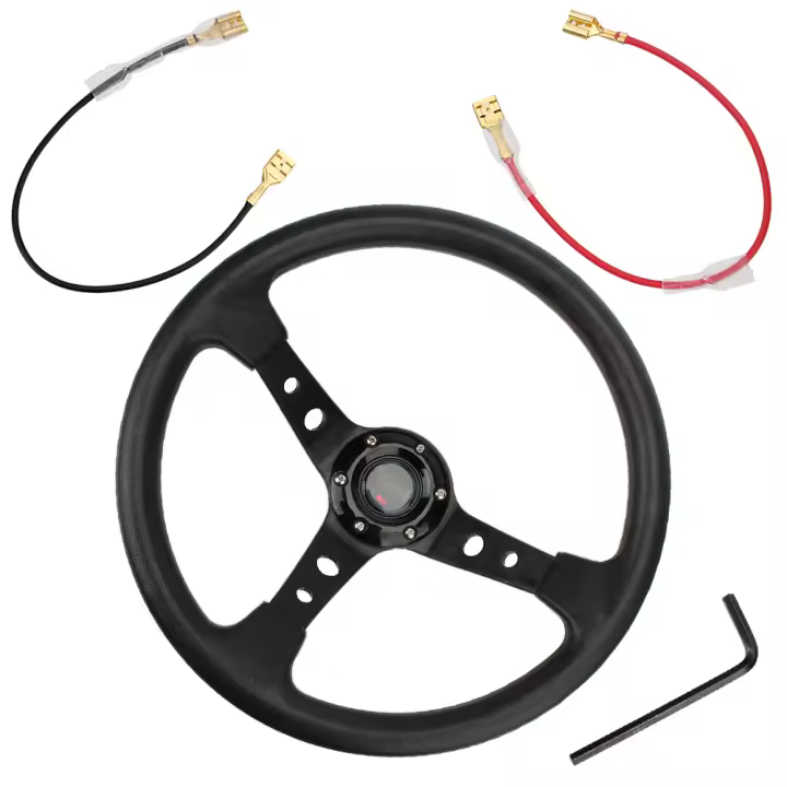 Volante De Carreras Para Coches 14 Pulgadas PU Deportivo Universal Para Desviaciones Volante De Automóvil De Material PU - 1