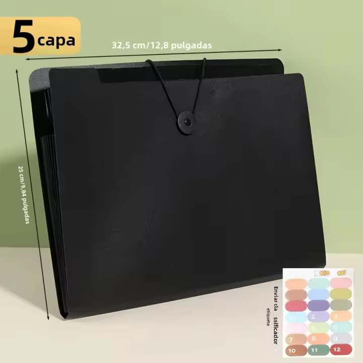  Carpeta Expandible A4 De Tres Colores Para Estudiantes Y Oficina Con Capacidad Grande De 5/8/13 Capas Organizadora De Viaje - 1
