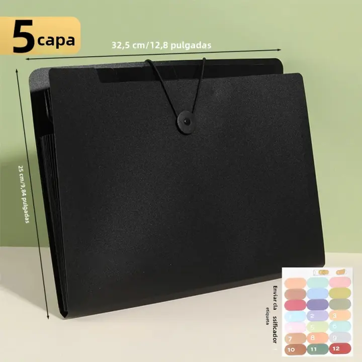  Carpeta Expandible A4 De Tres Colores Para Estudiantes Y Oficina Con Capacidad Grande De 5/8/13 Capas Organizadora De Viaje - 1