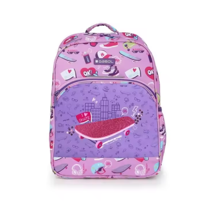 Mochila Escolar Gabol Roller Rosa - Adaptable a Carro - 1