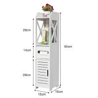 Mueble de baño, mueble de baño estrecho independiente, mueble de baño, mueble de baño 15x15x80cm blanco - details 0