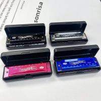 Harmonica Profesional Con 10 Agujeros Y 20 Tonos En Colores Tono C Con Estuche Regalo De Navidad Para Principiantes - details 10