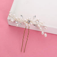 Pins De Cabello De Boda Con Cristales Y Perlas Accesorios De Cabello Para Novia U-Shaped Adornos De Cabello De Bridesmaid Joyería Para El Cabello - details 4