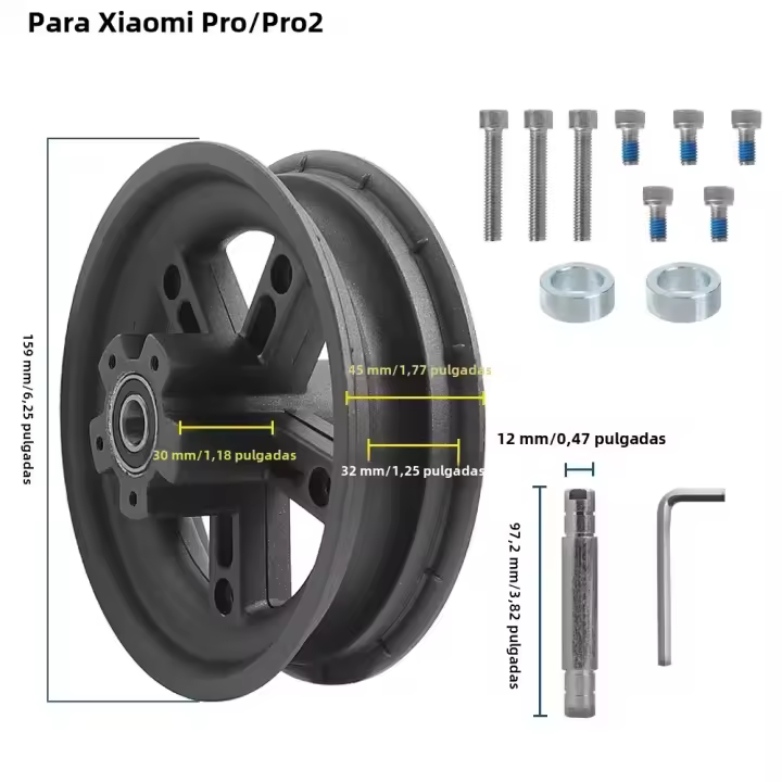 Hub De Aluminio Para Scooter Eléctrico Xiaomi M365 1S pro Pro2 Mi3 Rueda De 8.5 Pulgadas Partes De Repuesto Para Neumático Sólido Trasero - 1