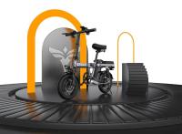 ENGWE T14 Bicicleta Eléctrica Plegable con Neumático de 14 Pulgadas, Motor sin Escobillas de 250W, Batería de 48V 10Ah, 25 km/h, velocidad máxima de 80km, Amortiguador triple, Freno de disco mecánico, rueda libre de 7 velocidades - Blanco - details 12