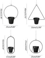 Soporte para plantas colgantes macetas, 4 piezas, colgante para decoración de pared de flores, desmontable, interior al aire libre balcón techo decoración de jardín, con cadena colgante, negro - details 1