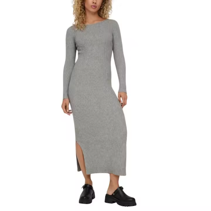 ONLKATIA LS MAXI BOATN DRESS CC KNT Medium Grey Me - 1