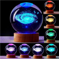 Lámpara Nocturna De Cristal Grabado 3D Del Sistema Solar Para Niños Y Adultos Regalo De Cumpleaños O Navidad Decoración De Dormitorio - details 0